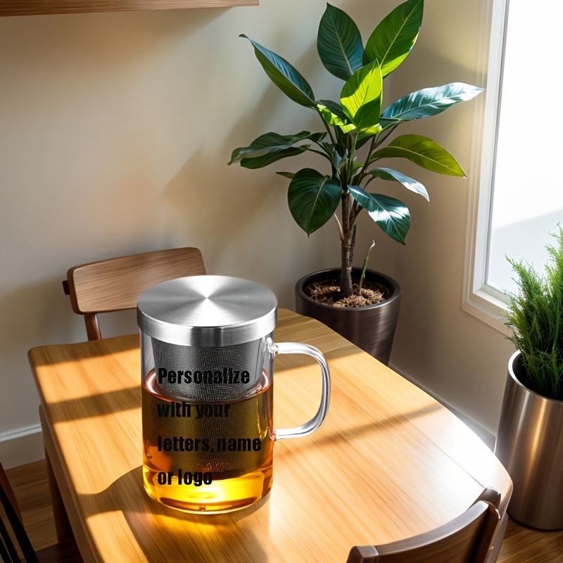 TEMU da t癡 da 1 pezzo in vetro borosilicato ad resistenza al calore, con in vetro, rete filtrante in acciaio inossidabile + in acciaio inossidabile.