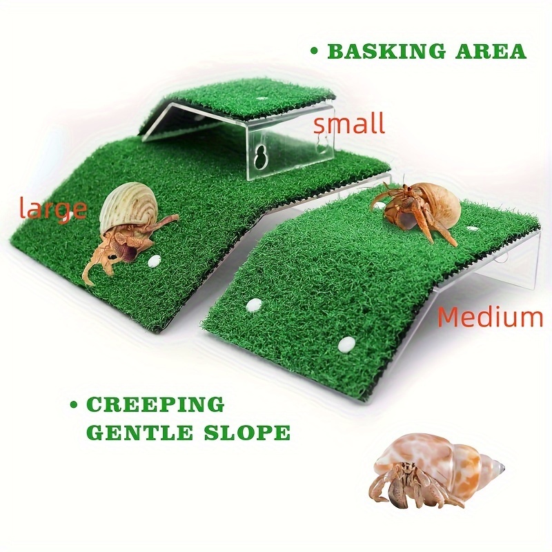 LAIFENGHUAN Hermit Crab Hideout With Natural Wood Ladder Aquarium Climbing Bridge Ramp Small Animals Habitat Accessory Crabs Hamsters Birds