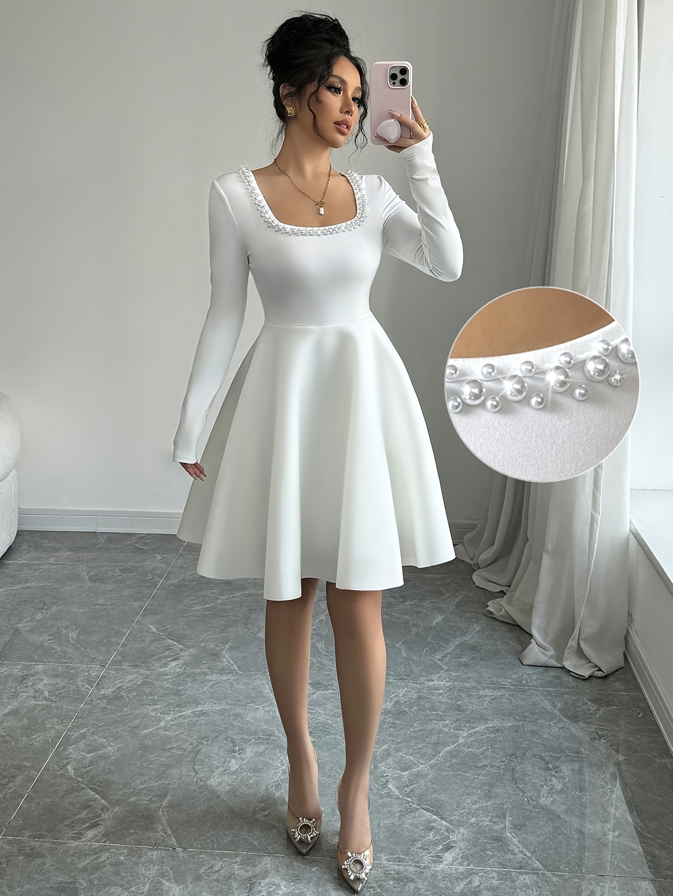 winter white dress sold on Temu New Zealand