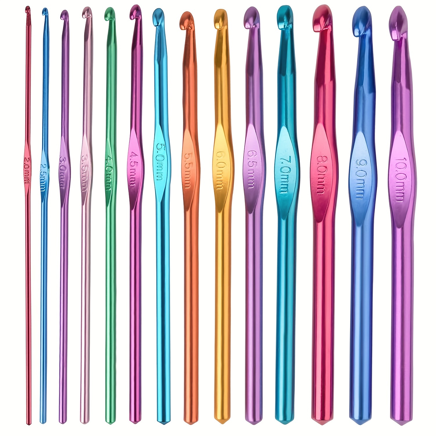 

Rryjh 14pcs Crochet Hook Set - , Smooth, Aluminum Knitting Needles, 2.0mm-10.0mm Sizes For Fine To Yarns - All , Ideal For Sweaters, Scarves, Hats - Perfect Day Handmade Gift