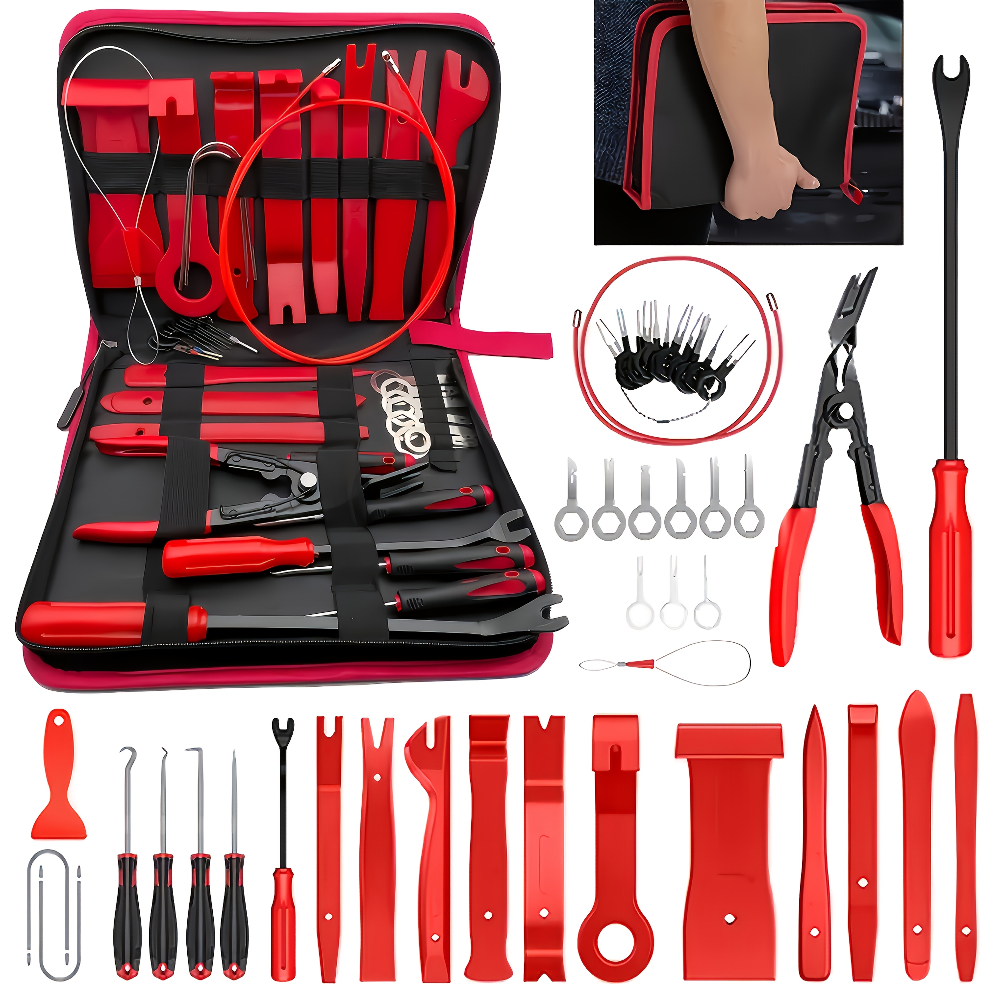 TEMU 43pcs Set Of Manual Tools For Interior Disassembly, Key Tools For Removing Car Terminals, Car Brakes, Audio Disassembly Tools, Interior Repair