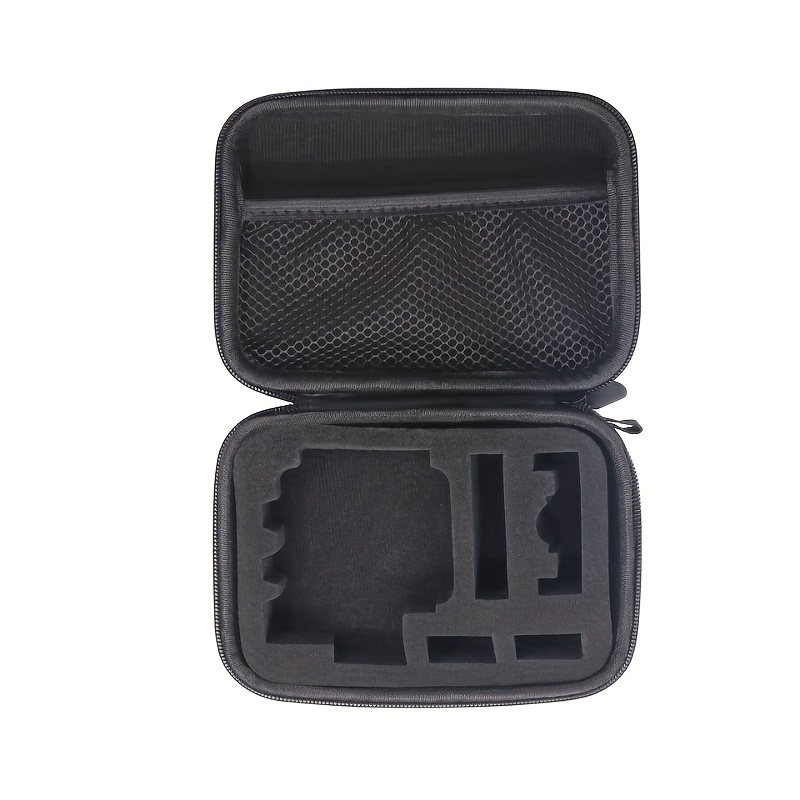 TEMU 1pc Eva Hard Shell Action Camera Storage Case - Shockproof Protective Travel Bag For Hero 12/11/10/9/8/5, Xiaomi Yi 4k, Sj4000, H9r - Black Accessory Organizer