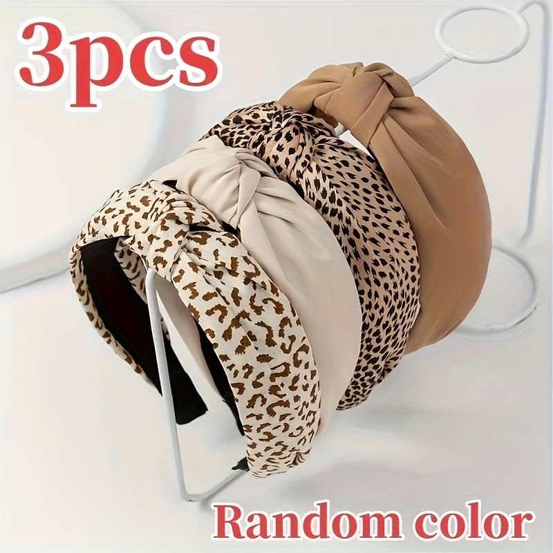Image of 3pcs Random Color New Knotted High Skull Top Headband Wide-brimmed Hair Pressing Headband Going Out Washing Face Versatile High-end Hair Additions