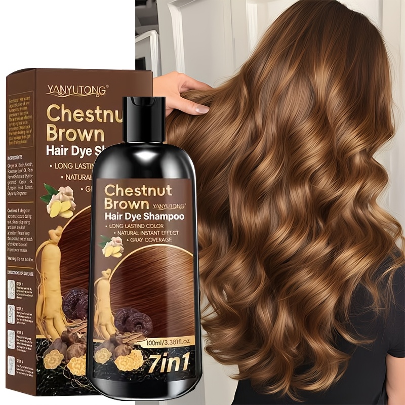 Image of [new Upgraded Version] 7-in-1 Hair Dye Shampoo, Containing Ginger Oil, Biotin, Rosemary Oil, Castor Oil, Etc., Is To The Scalp And Quickly Covers Gray Hair
