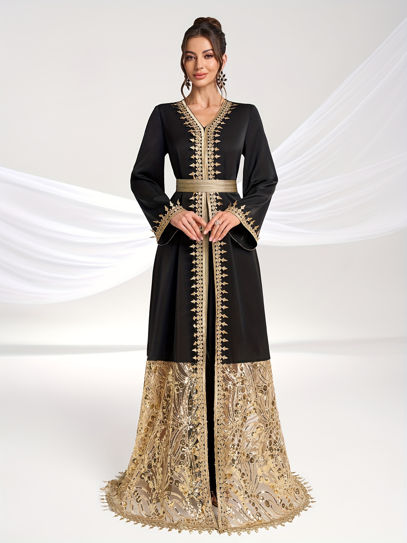 sachin and babi light blue dress Long Sleeve Wedding Guest Dresses
