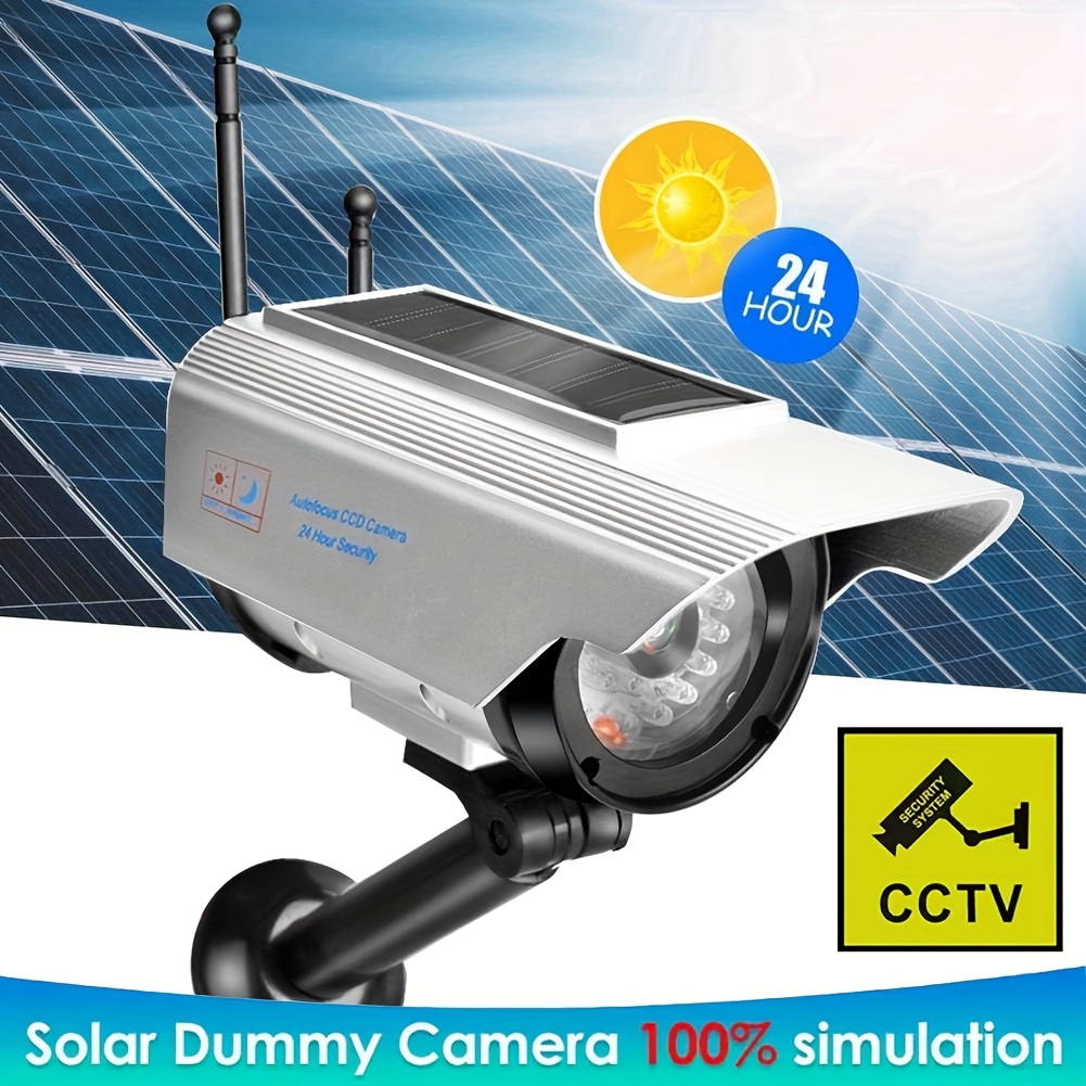 solar powered security camera flickering led lights Temu Mauritius
