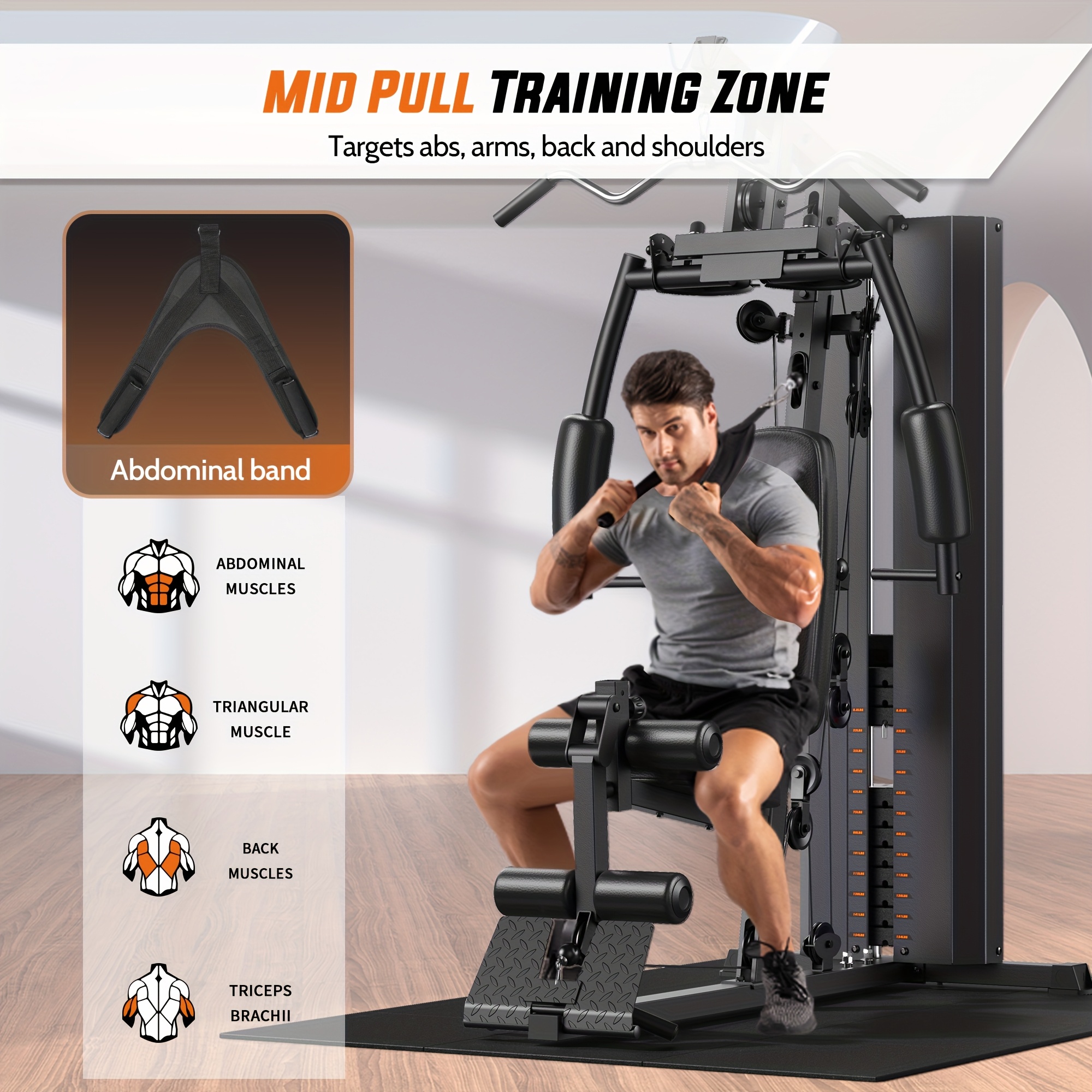 versatile adjustable cable machine home gym full body Temu