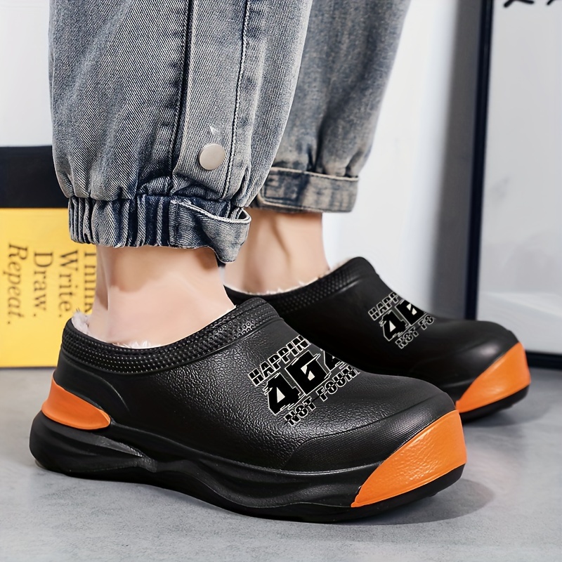 

Men's Trendy Solid Slip On Chef Shoes, Comfy Non Slip Casual Eva Kitchen Shoes For Men's Outdoor Activities