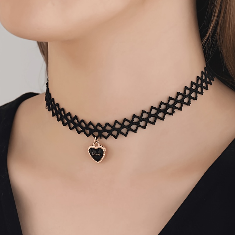 TEMU Collar gótico de encaje para la clavícula, accesorio de cuello vintage para mujer, decoración de