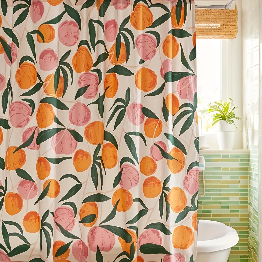 Up Your Bathroom With This Vibrant Orange Shower Curtain And 12 72"x72"