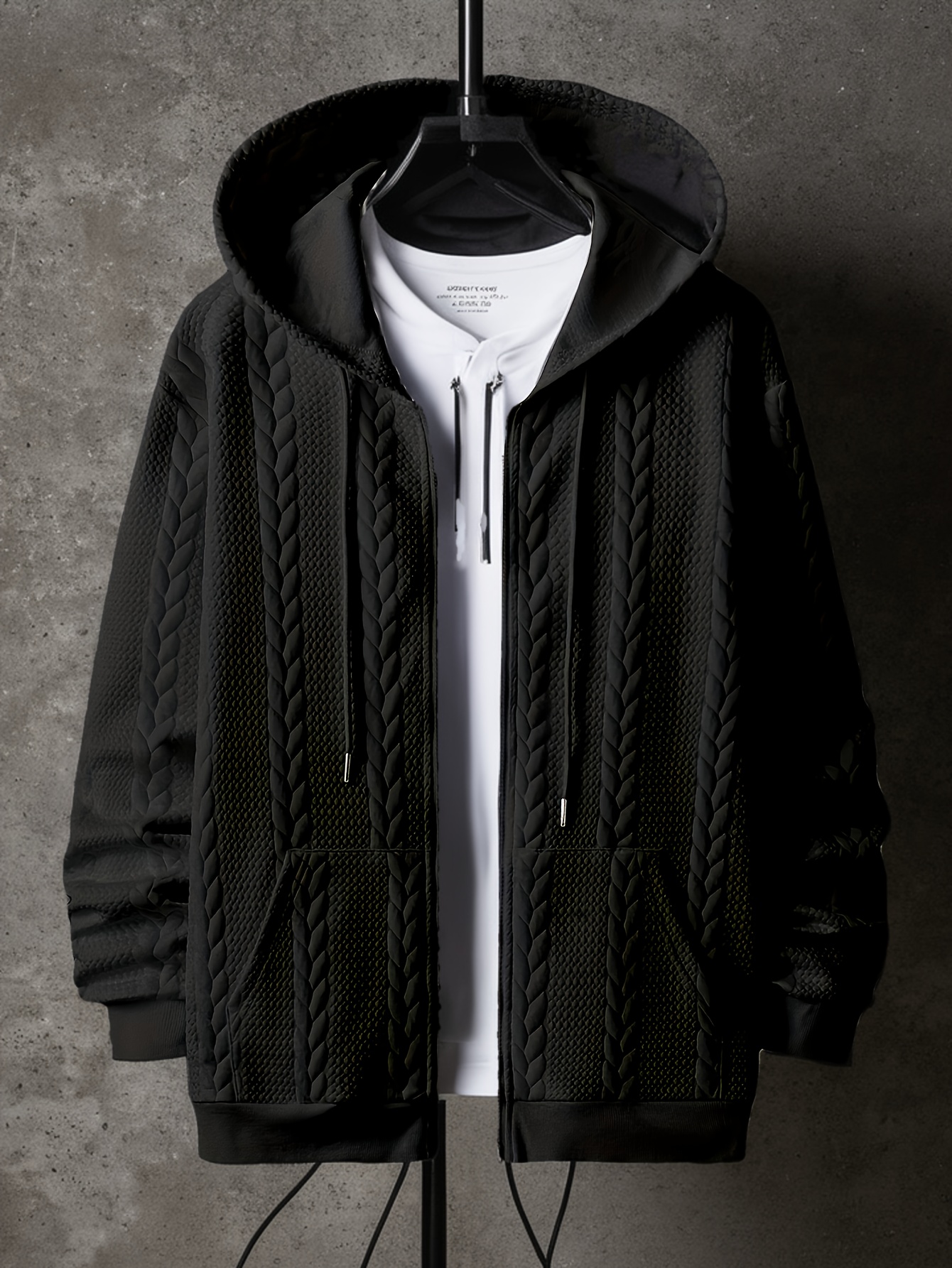 Heavyweight Zip Oversized Zip Up Hoodie Herren Dark Grey Long