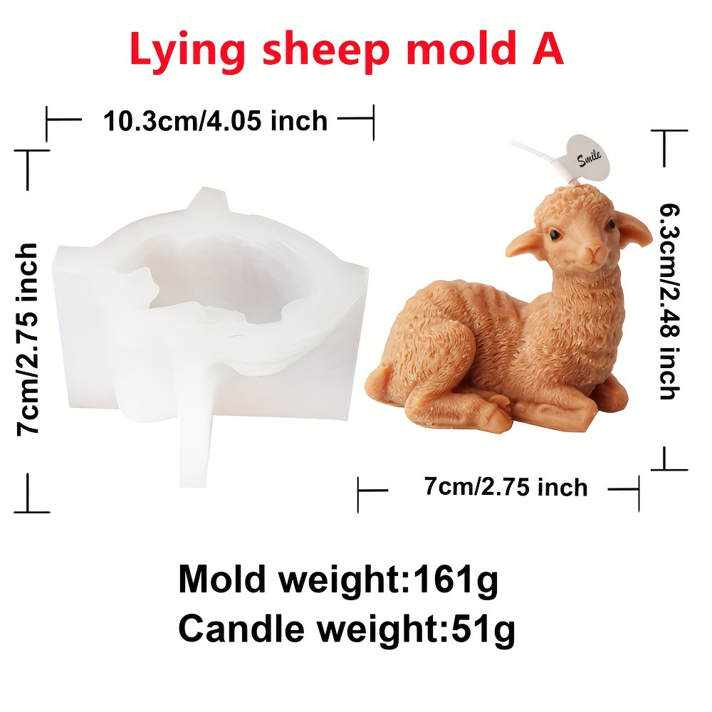 Diy Lying Sheep Silicone Mold - Animal Crafting Tool For Candles, Soap, Resin & Clay - Realistic Design For Home Decor, Candle Molds Silicone