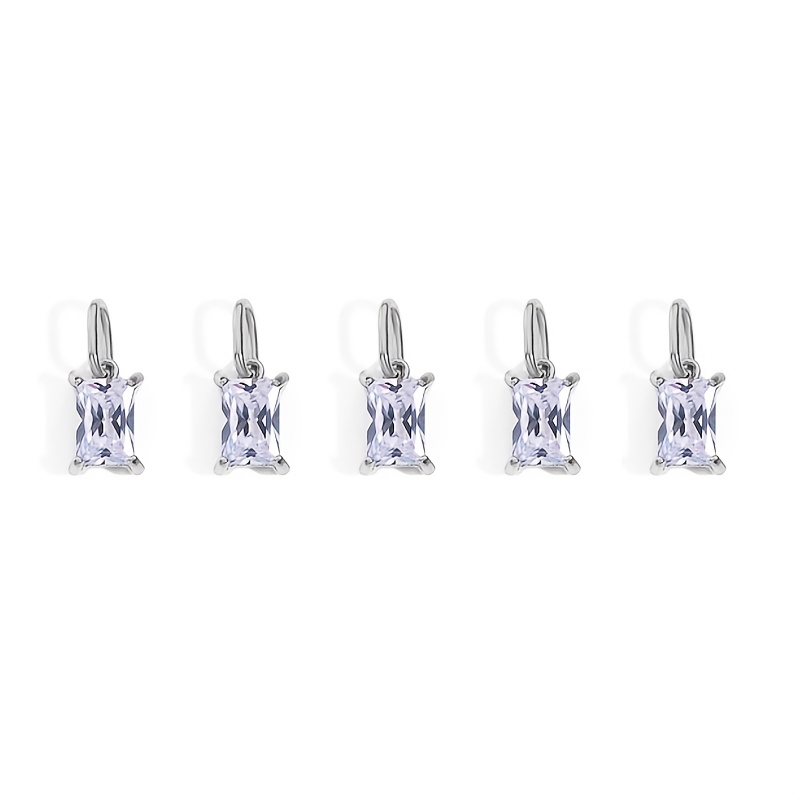 5pcs Women's Easy Stainless Steel Rectangular Zirconia Pendant Set
