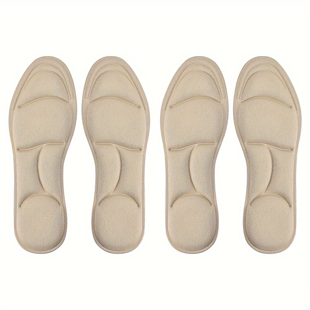 TEMU 2 Paar 5D Einlegesohlen, verdickte Memory Foam, hochelastische Fußgewölbestütze, geeignet für Sneaker, High Heels, Sportschuhe