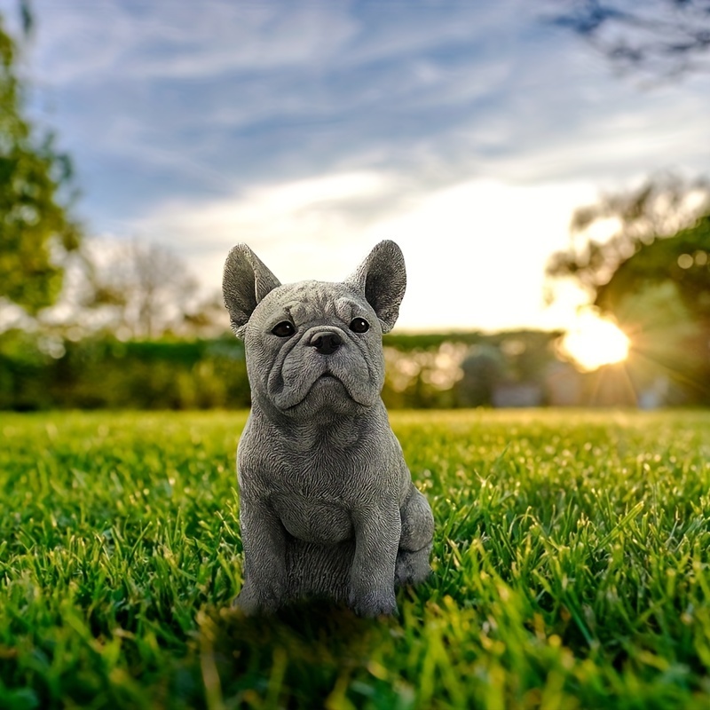 

1pc Rustic Resin French Bulldog Garden Statue, Charming Outdoor Animal Sculpture, Perfect Gift For Dog Lovers, Artistic Decor For Home And Garden