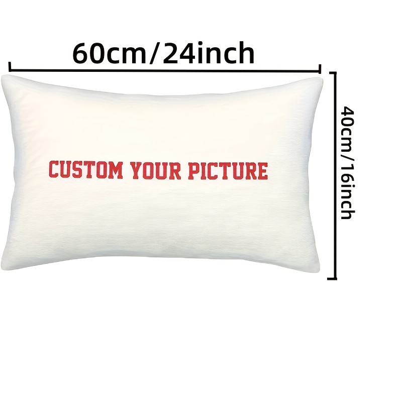 TEMU 1pc Coussin Photo Personnalisé en Peluche 12x20 Pouces - Téléchargez Votre Photo pour , Famille, Animaux & Anniversaires - Ajoutez Votre Image