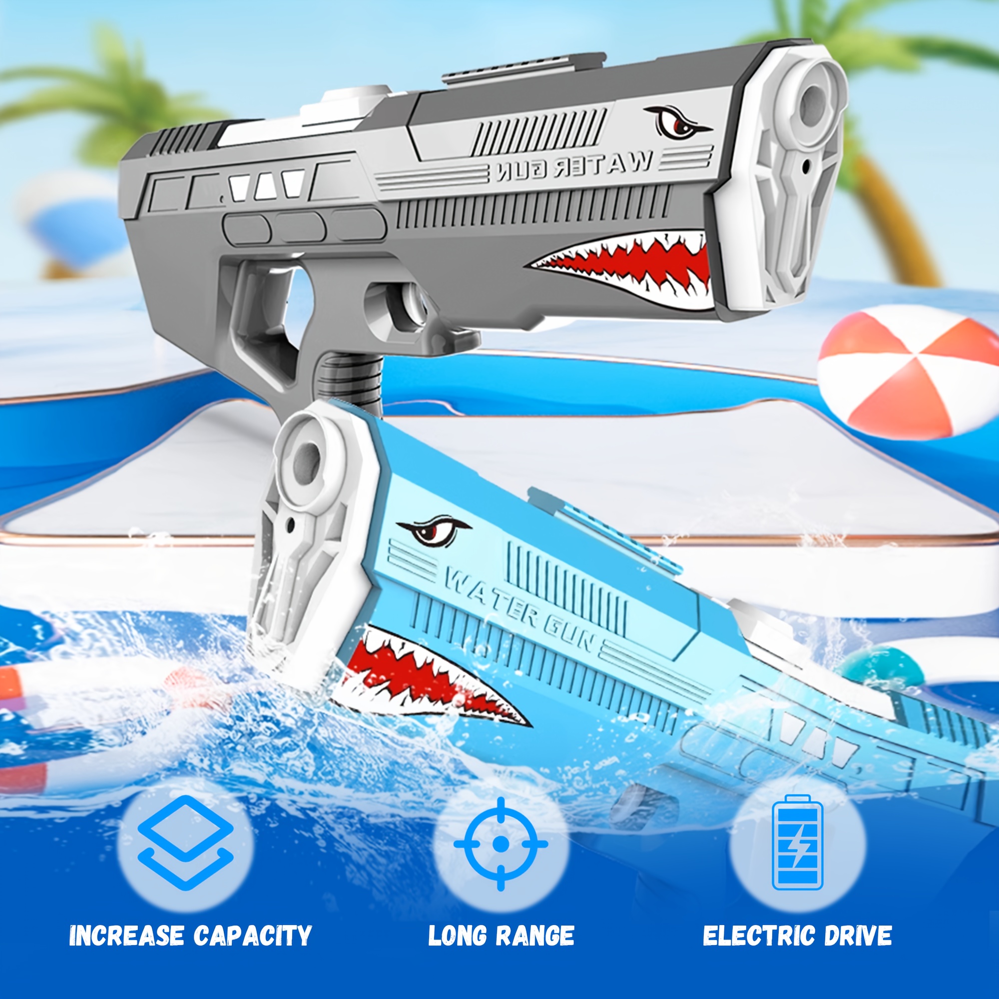 Youngsters's adult electric water gun toys, high capacity long range automatic water spray gun, suitable for pool and beach entertainment, Easter birthday gift for Youngsters over 3 years old