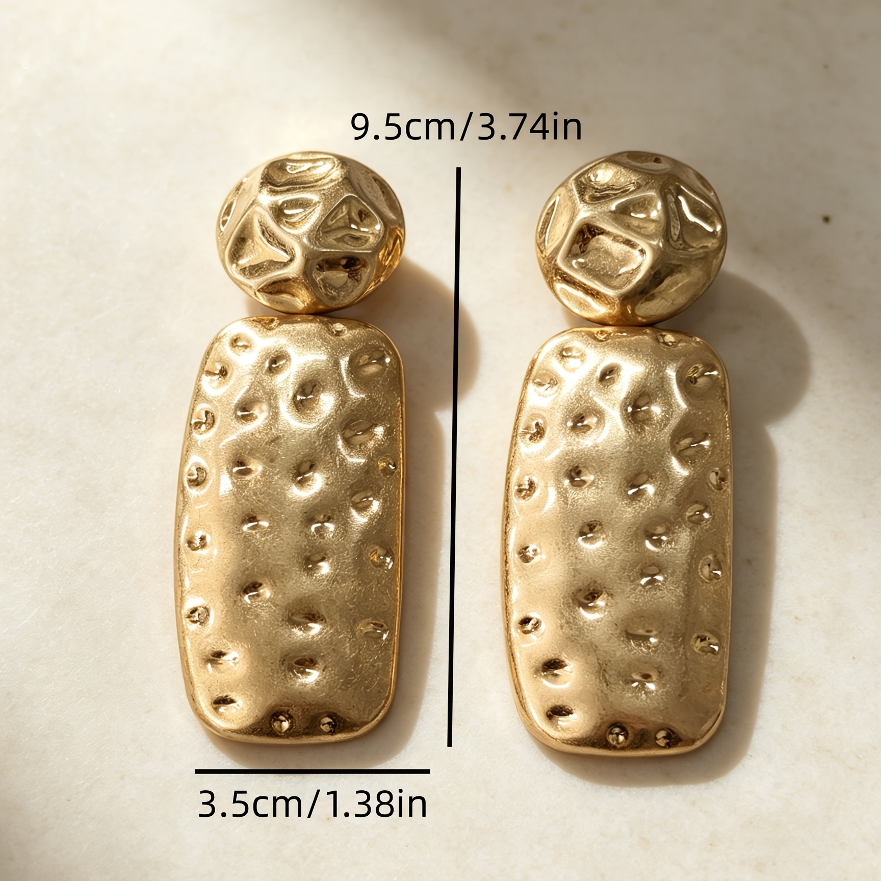 Women's Irregular Geometric Dangle Earrings, Retro Artistic Style