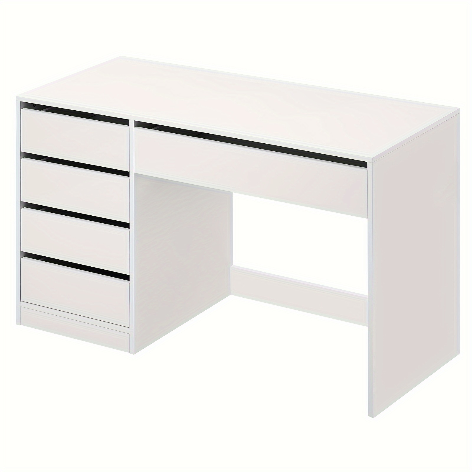1pc Office Desk With 5 Drawers, Computer Desk, Multi-functional Desk With Large Drawer, With Storage Space, 120x55x75 Cm