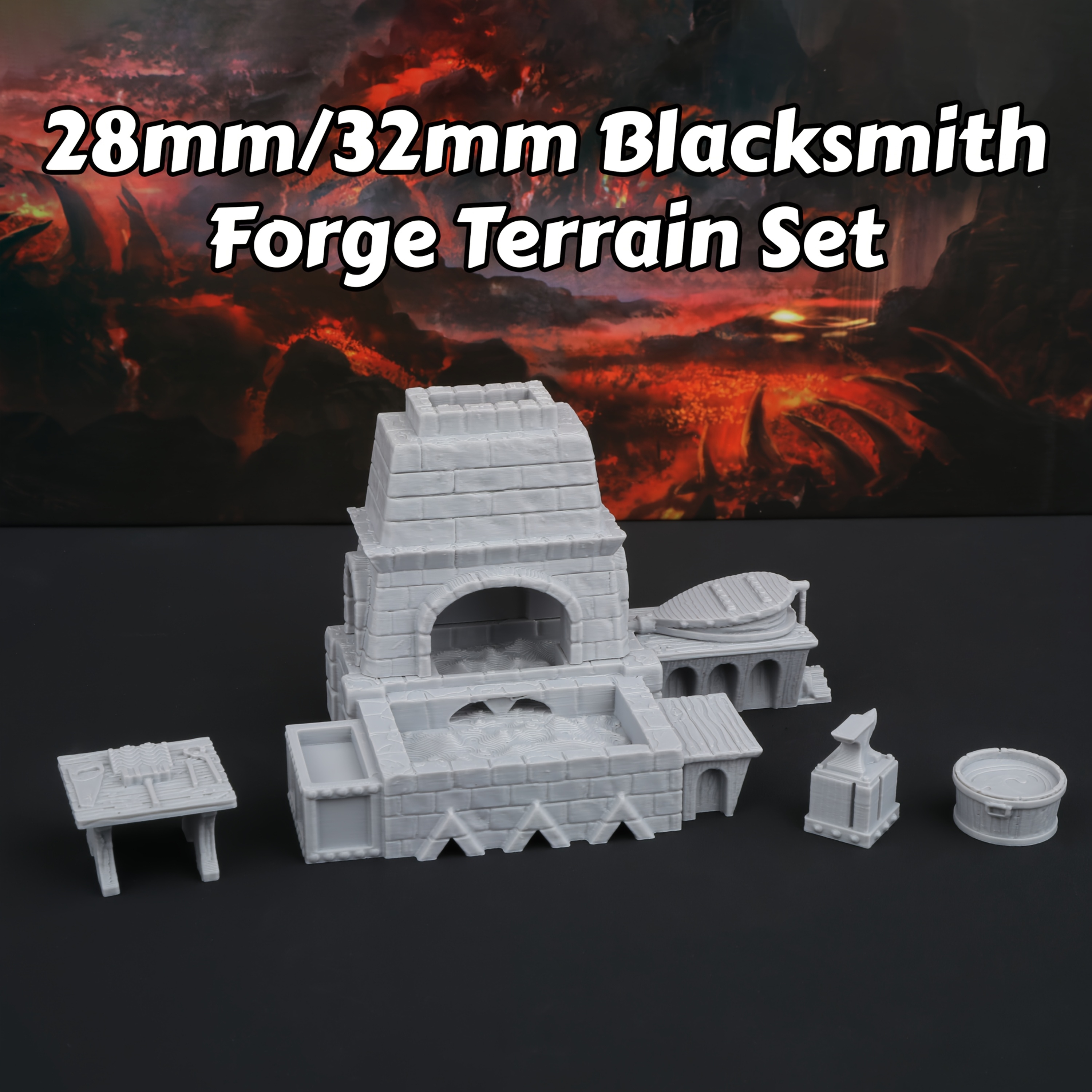 

Blacksmith Miniature Set For D&d - 28mm/32mm Rpg Building Kit, For