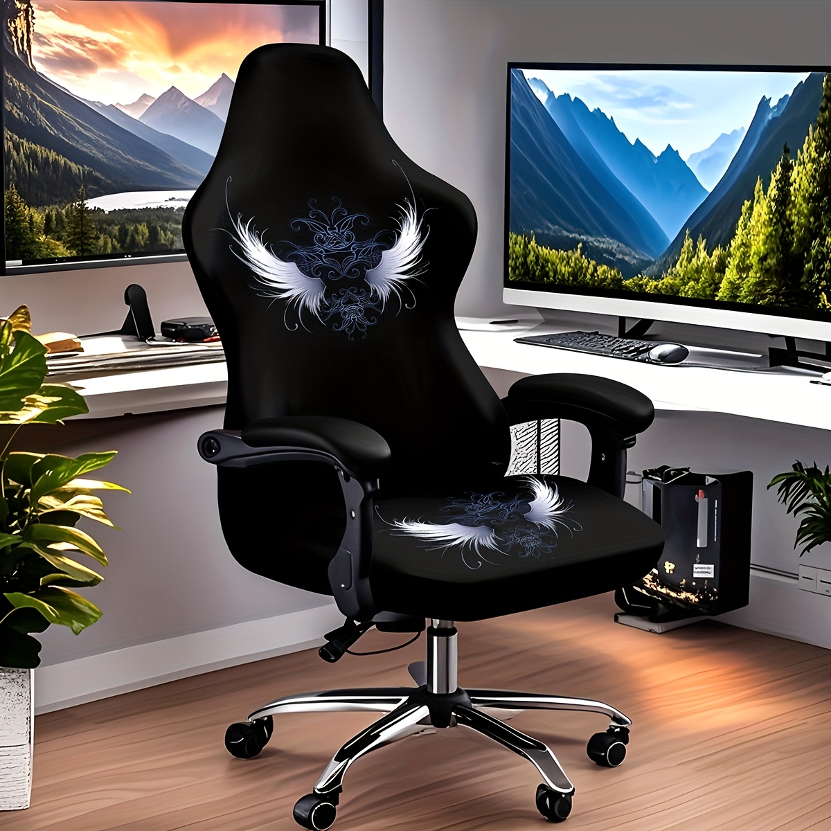Image of Office And Gaming Chair Cover Set, Style, High Elasticity Washable Office Chair Covers, Suitable For Gaming Chairs, Home And Office Decor