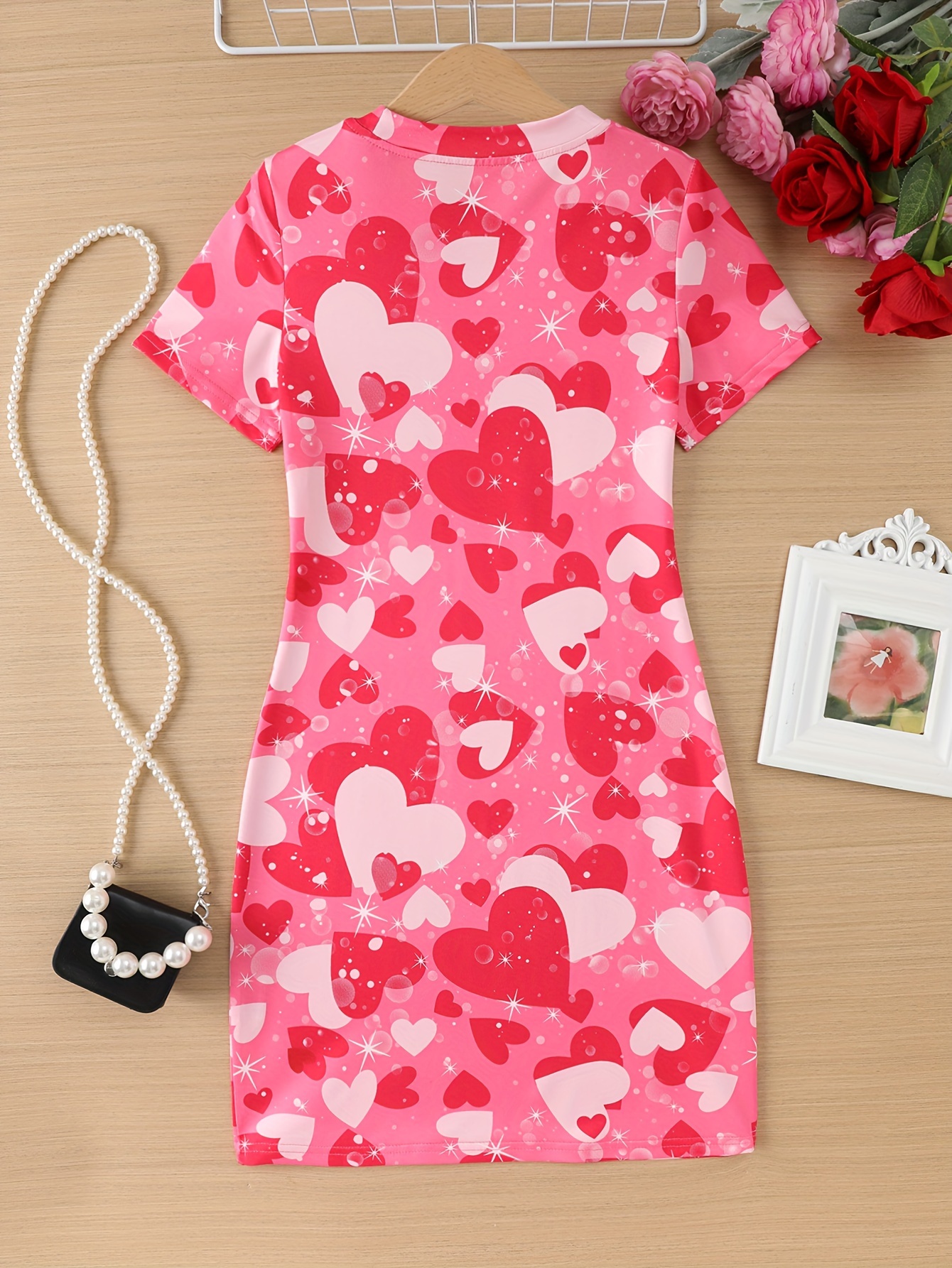 valentines dresses short Valentine's Day Heart Dress: Girls' Special Occasion Outfit