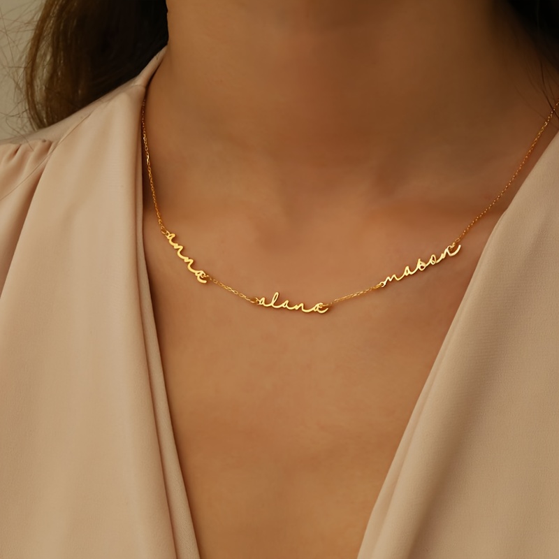 Personalized Women's Fashion Pendant Necklace, Customizable Names