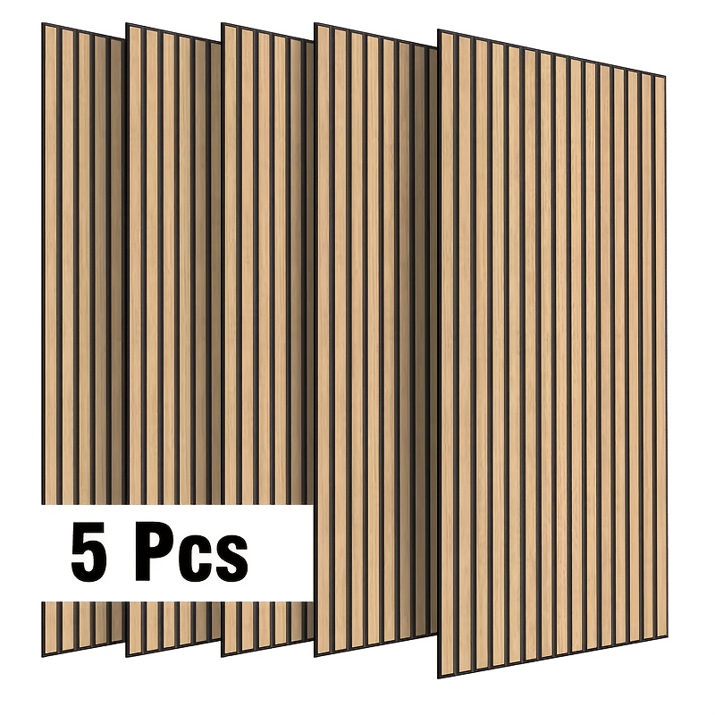 TEMU 5- Packung selbstklebende Akustikpaneele, geeignet für Heimkinos, Aufnahmestudios und Büros - Akustikplatten mit Holzmaserung, selbstklebende