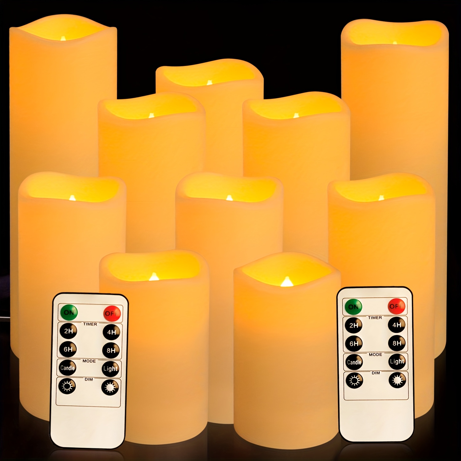 10 pack ivory electronic candles 4 sizes width 5 5cm height 10 12 15 17 5cm remote control timer brightness adjustment flickering effect lighting decor home decoration festive celebrations weddings novelty lighting   dinners