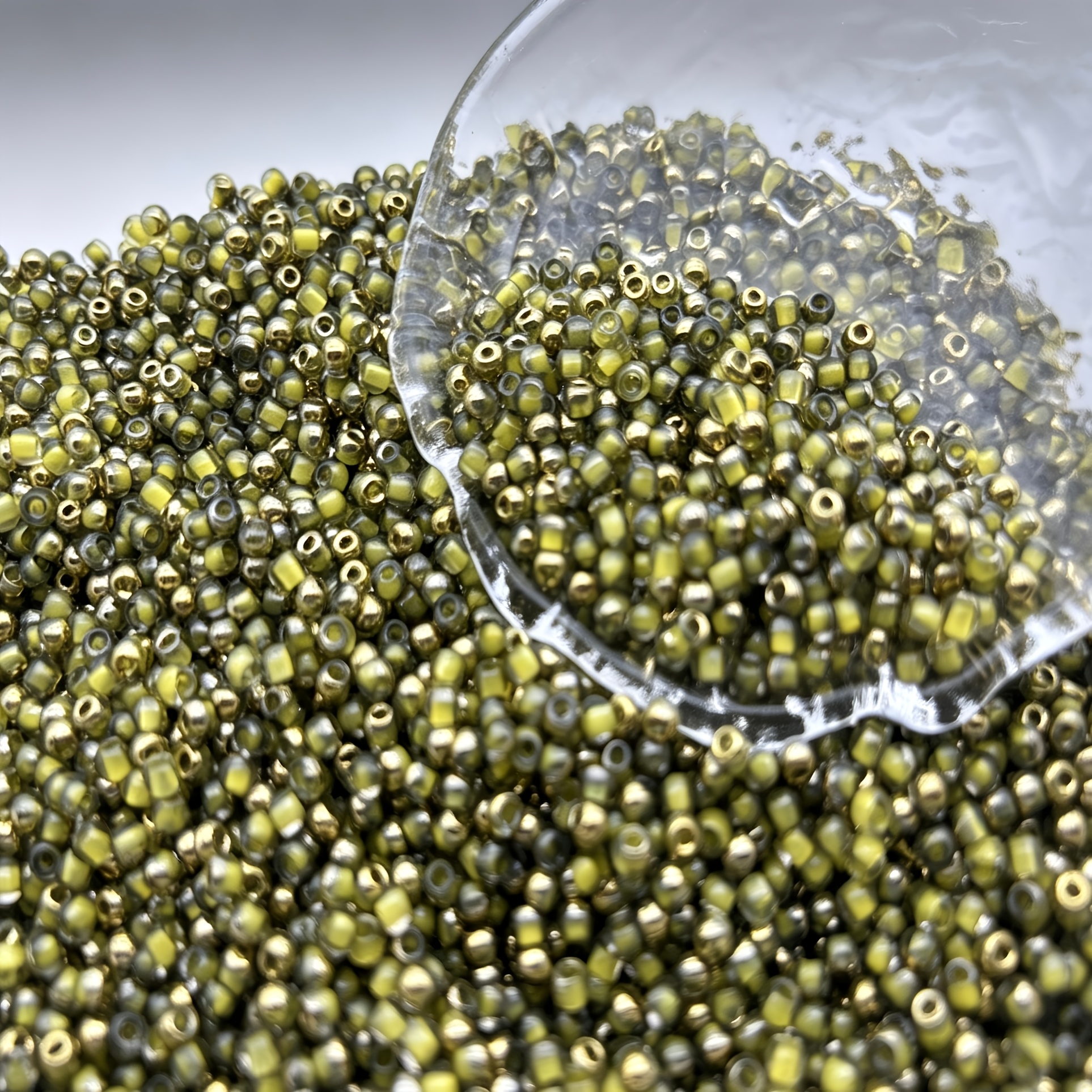 380pcs Half-Golden Artificial Jade Beads, Round Spacer Beads