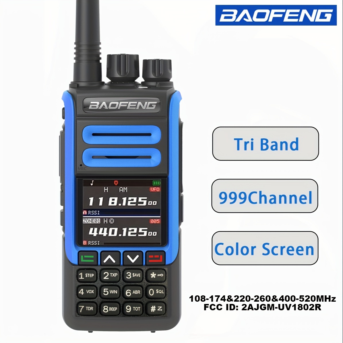 BAOFENG UV-5R Two-Way Radios Powerful Ham CB Radio 3800 mAh Extend Battery  Portable Walkie Talkies with ABBREE 18.89inch Tactical Antenna