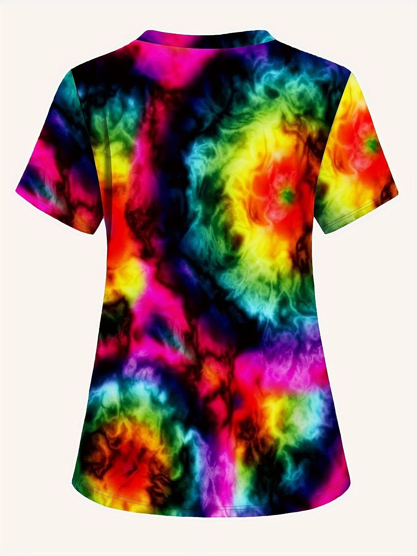 Tie Dye V-yaka Hemşire Üstü, Rahat ve Fonksiyonel Sağlık Bakımı Üniforma Üstü, Hastanelerde ve Diş Hekimliği Ofislerinde Çalışmak İçin Mükemmel, Kadın İş Giysileri