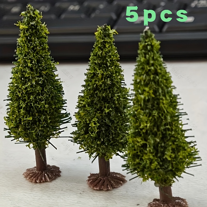 TEMU 5pcs Green Scenery Landscape Model Cedar Trees Miniatures Cedar Trees Model Scenery Landscape Christmas Decorations