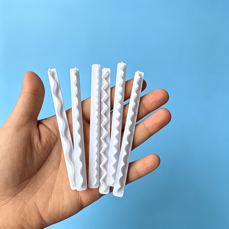 TEMU 6pcs Set Of Multi-functional Polymer Clay Edge Cutting Molds, 3d Printing, Plastic Material, With Wave//wavy Ripple Patterns, Polymer Clay
