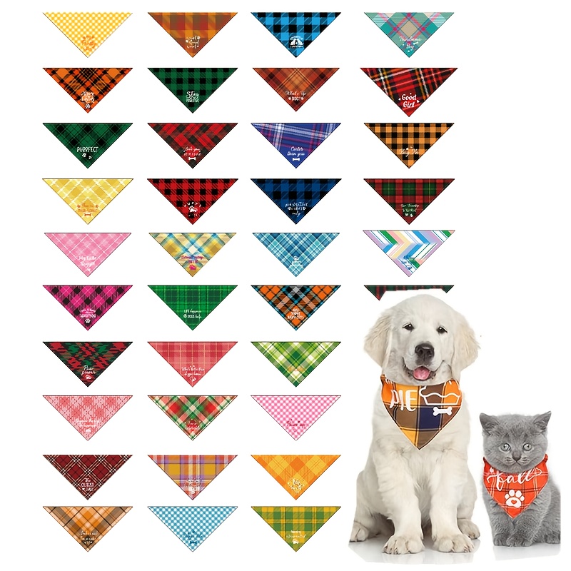 

50- Dog Bandanas - Polyester Pet Scarves, , For Small To Breeds, Seasonal For &