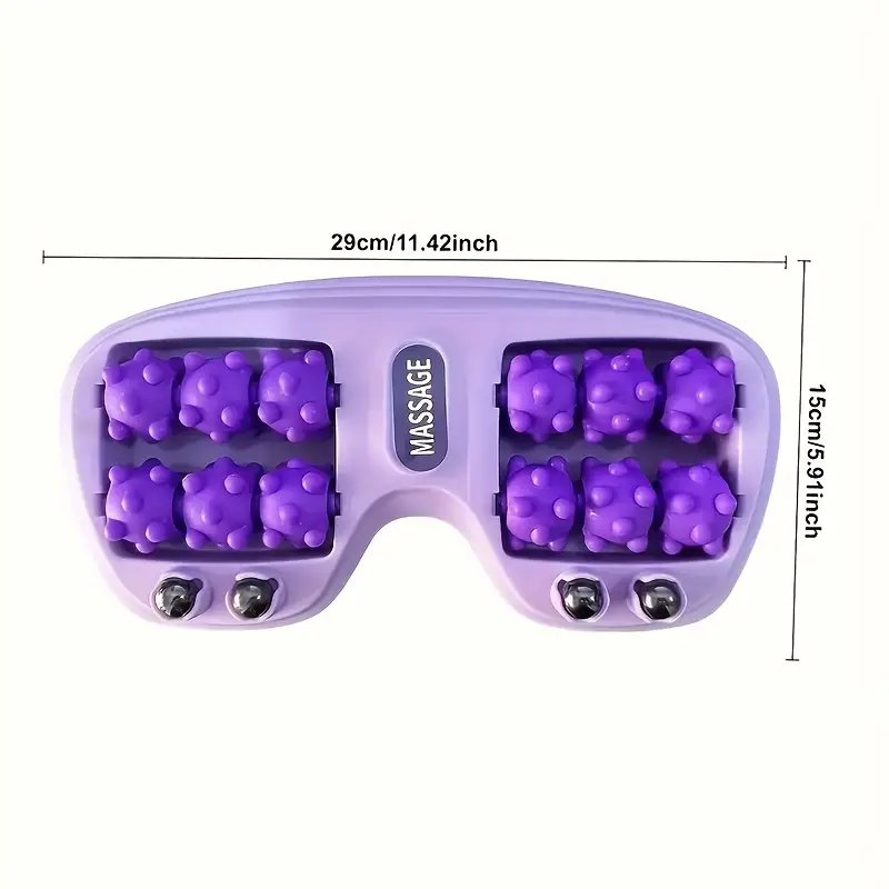 1 x masajeador de pies con rodillos en 4 filas - diseño ergonómico y portátil, rueda reflexológica plantar para uso doméstic/ material compacto fáciles limpiable deslizamiento herramient para entusiastes de rollo massaje mquina drenantes manualidades del bienestare trabjador of Detalles del producto 0