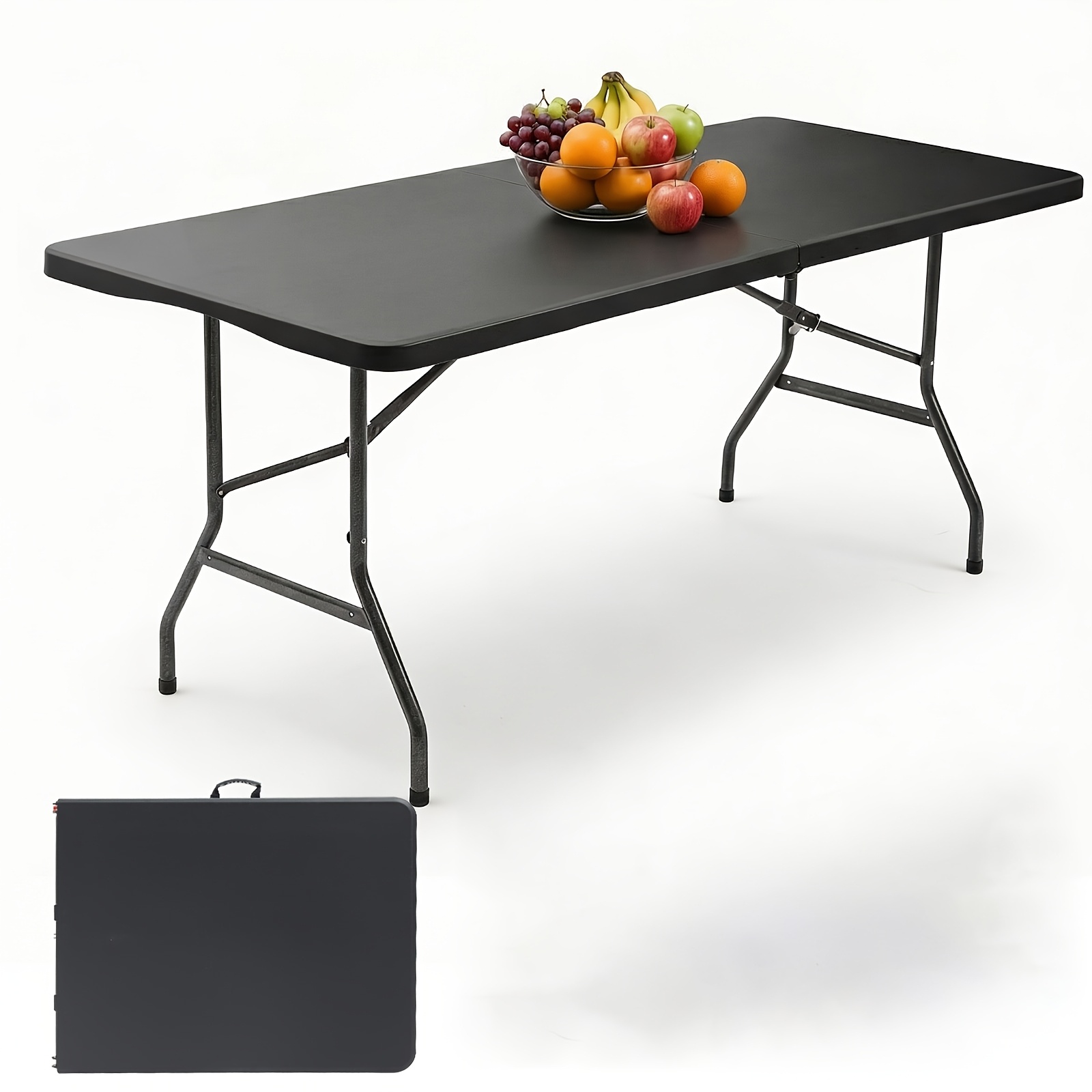 Buffet Table Foldable Plastic 152 X 70 Cm Camping Table With Carry Handle Party Table Folding Table Garden Table For Garden Patio And Balcony Foldable