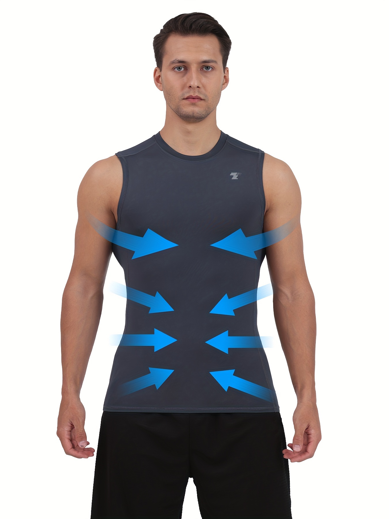 Men's Athletic Compression Sleeveless Workout Tank Top Men's - Temu