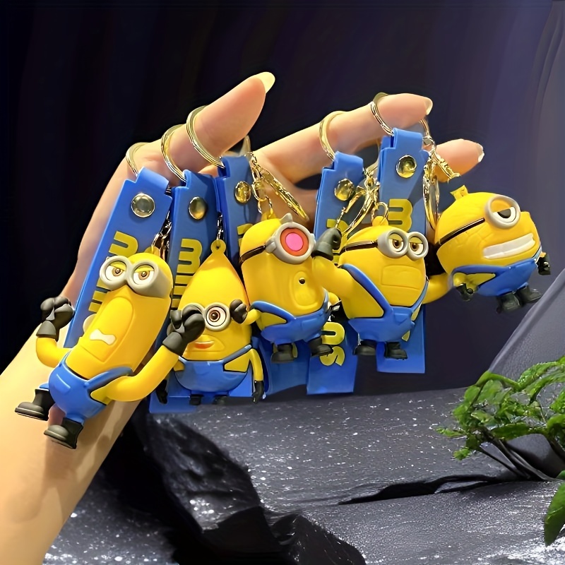 

5pcs Minions 3d Pvc Keychain Set, Pendants, No Batteries Required, Featherless, For -up & Collectibles, Christmas & New