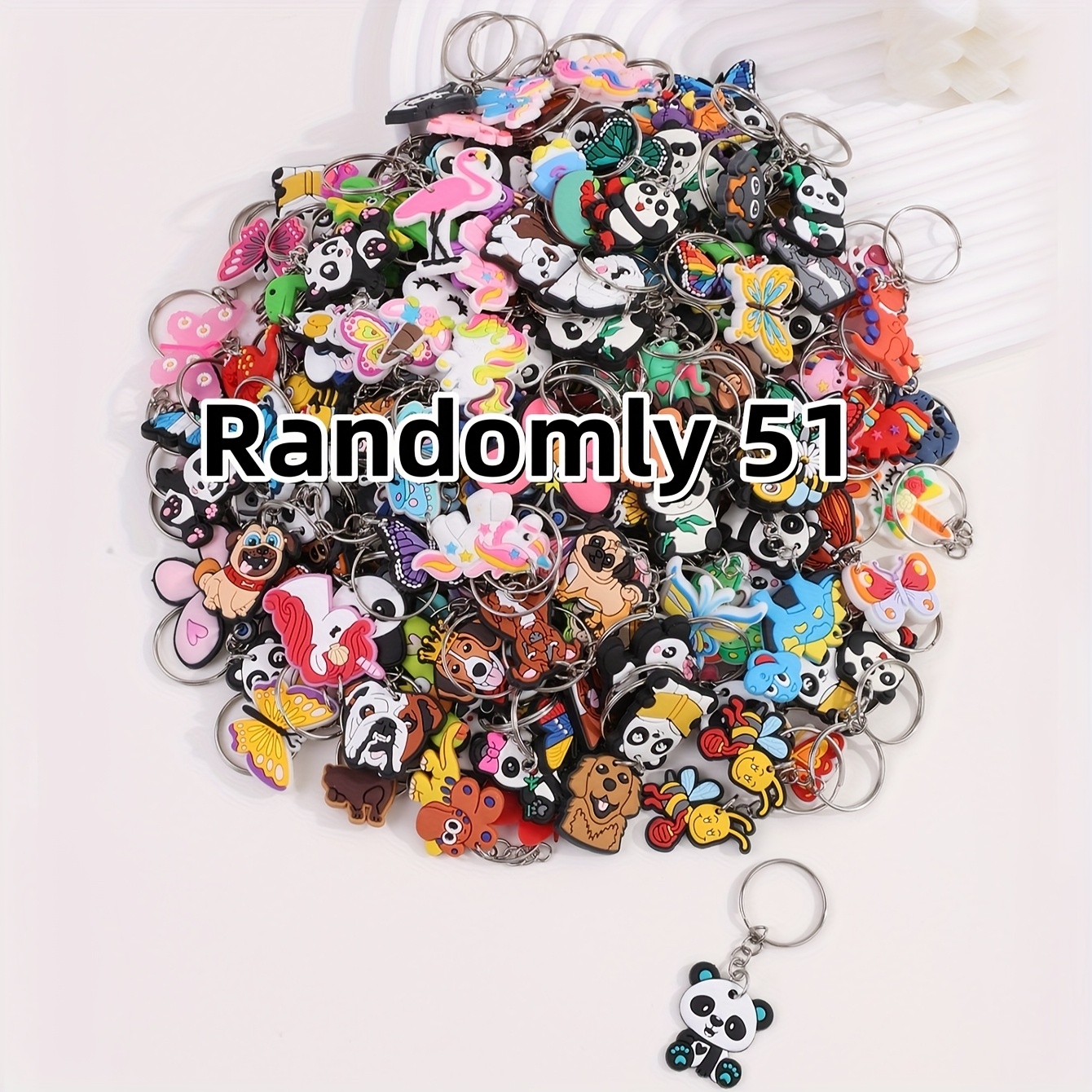 E-shop 31 Stück 41 Stück 51 Stück Cross-Border Zufälliger Stil Schlüsselanhänger Gemischter Stil Anime Schlüsselanhänger Damen Tasche Schlüssel Zubehör