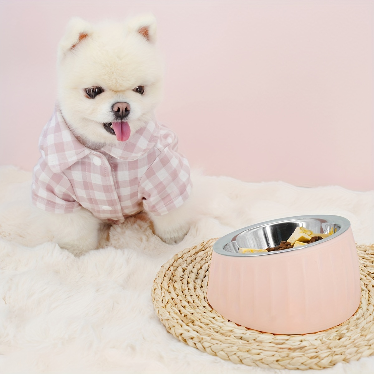 colorful fashion neck protection pet bowl stainless steel large capacity dog bowl with non slip bottom for feeding and watering Product details 3