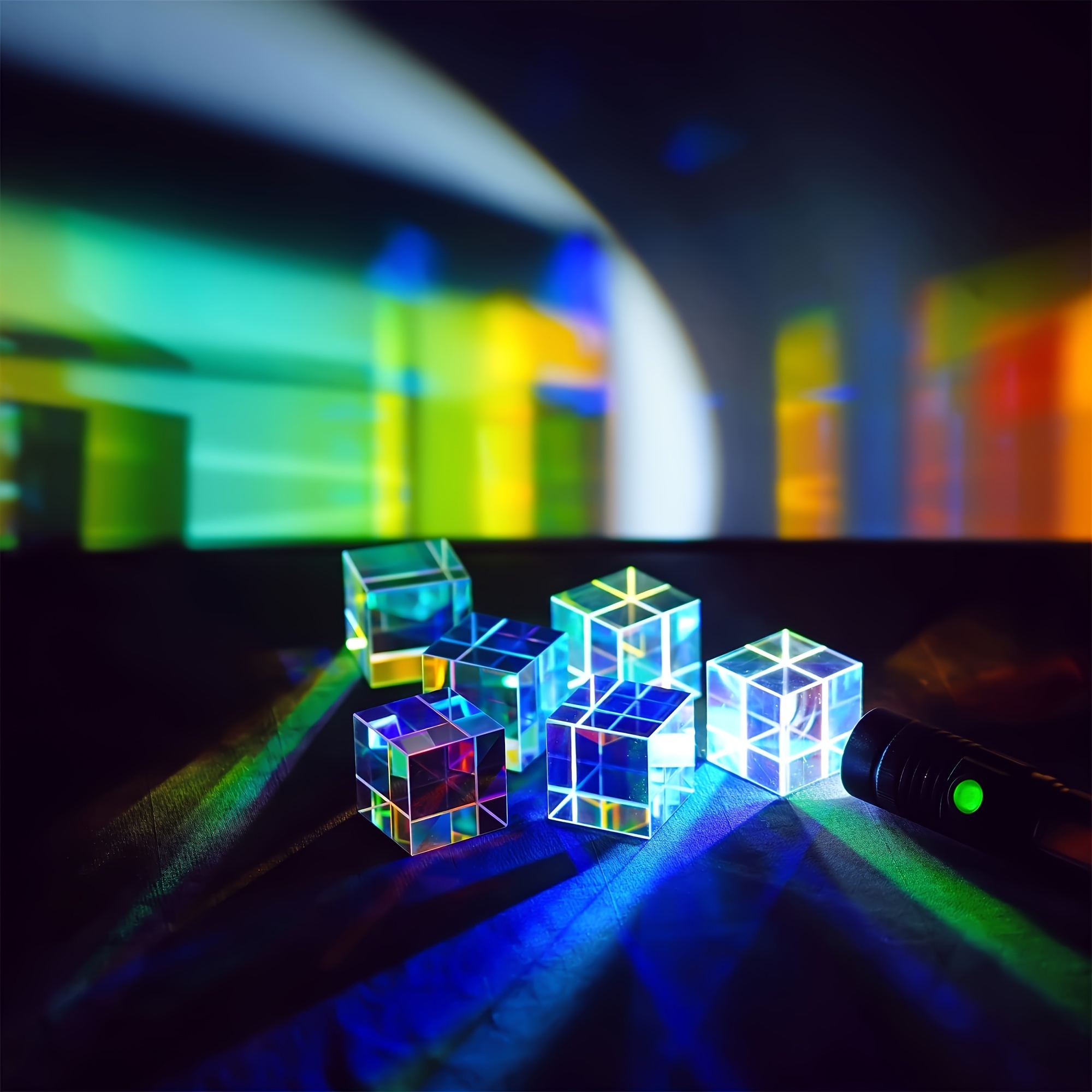 

Optical Glass Cube Prism With Rgb Color Dispersion - Ideal For Physics Teaching, Research, And Decorative Art Education