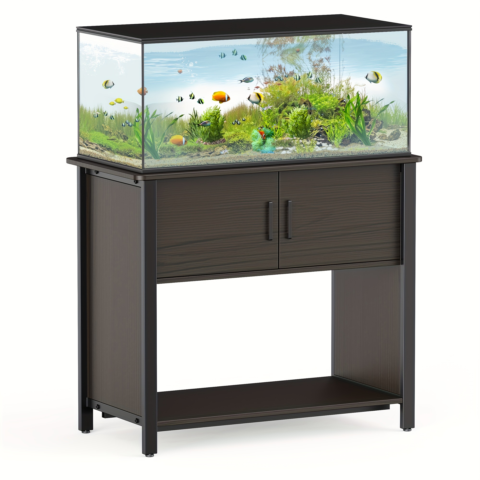 

Metal Stand 40-50 Gallon For Tank Accessories , Tank Terrariums Table Bearable 1000lbs, Holds 2 Aquariums