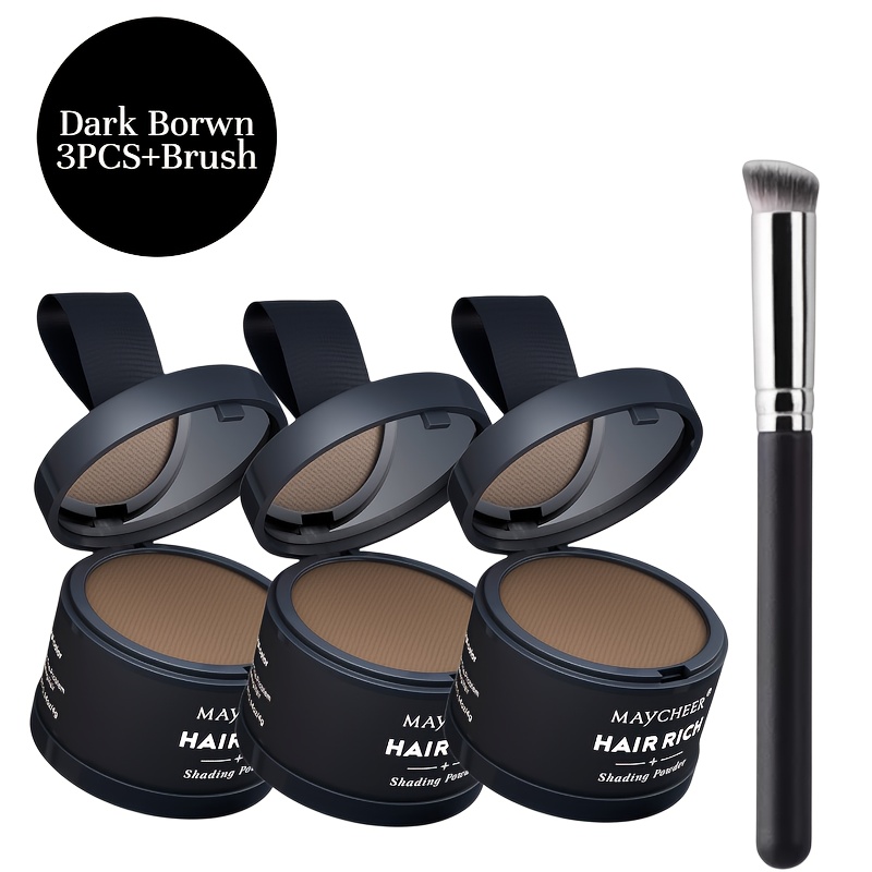 Women's Hairline Shadow Powder 3-box Set With Brush - 5 Shades, Hair Part, Hairline & Covers Gray, Natural For Forehead, For Eyebrows & Men's Beard