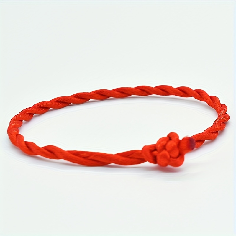 2pcs Handmade Red String Bracelet Anklet Set, Zodiac Lucky Gift