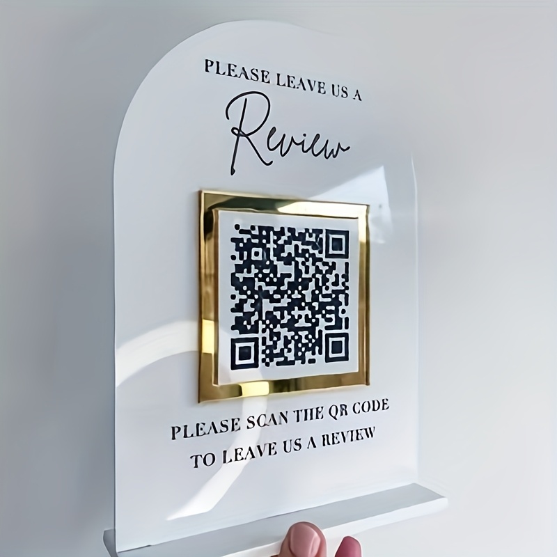 TEMU [2D Piatto] Codice QR Acrilico Personalizzato, da Tavolo, Decorazione per Scrivania, Logo per Piccole Imprese