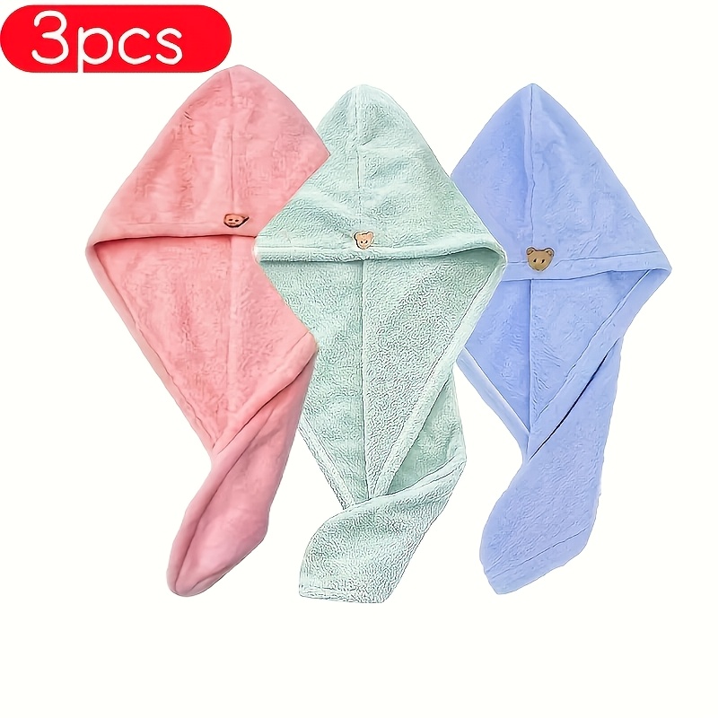 TEMU 3pcs Absorbent Quick-dry Towels Suitable For Women And Men, Ideal For , Travel, And Hair Salons - Featuring Fade-resistant Technology, Towel Pack