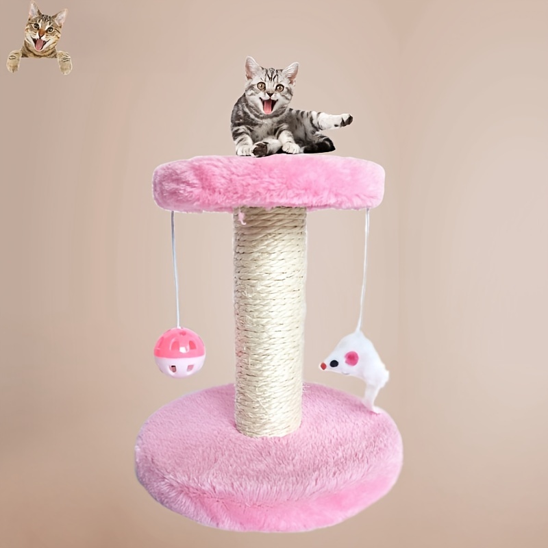 

Sisal Cat Scratching Post With Plush Base - Claw Care & For Cats