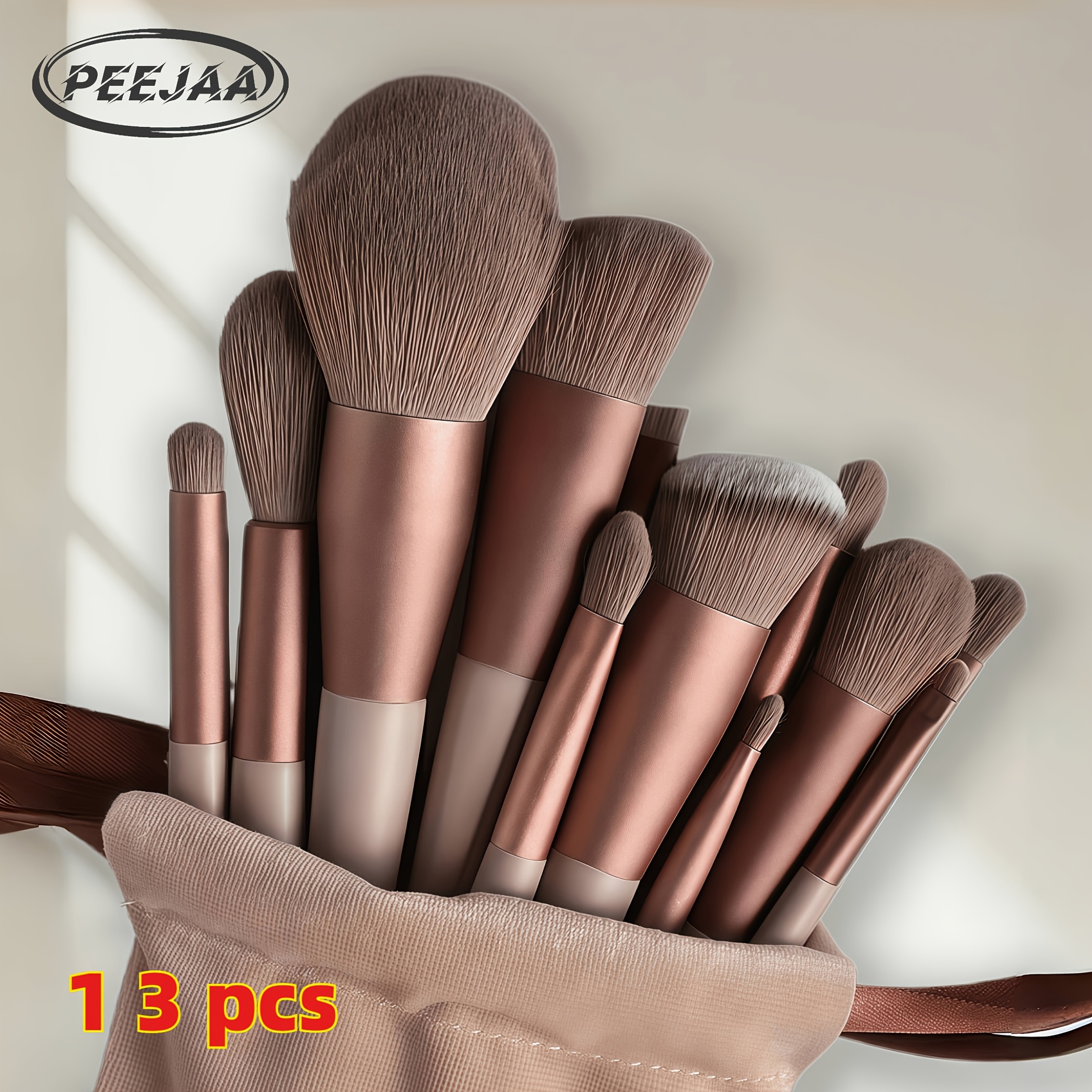 13pcs professional makeup brush set with soft bristles for eyeshadow foundation and blush application