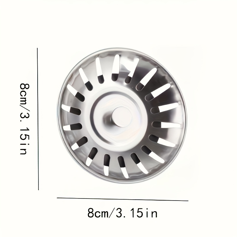 1pc Premium Stainless Steel Kitchen Sink Strainer And Stopper - Coated, Anti-clog, With Hair Catcher, For Efficient Drainage, Perfect For Kitchen And Bathroom Use, Kitchen Sink Accessory